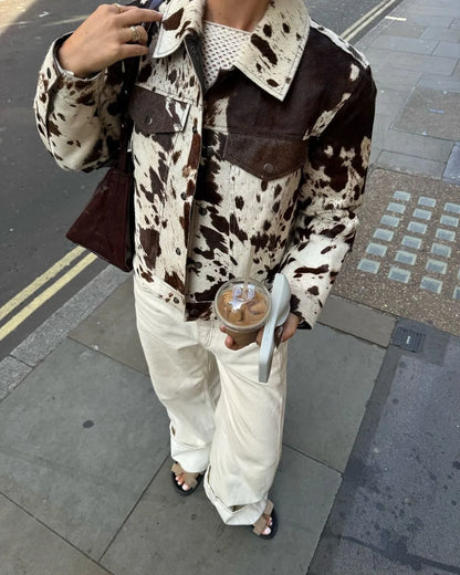 COW LAPEL POCKET JACKET